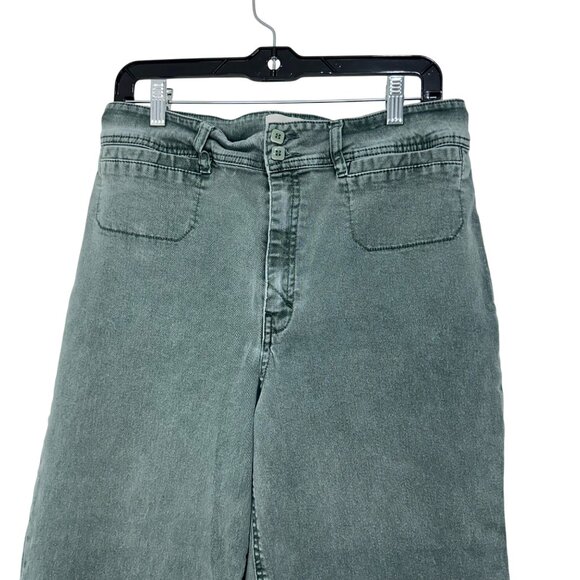 Unpublished Gemma Seawater Wide Leg Jeans 32 Green Cotton/Spandex Womens Casual - Picture 12 of 12